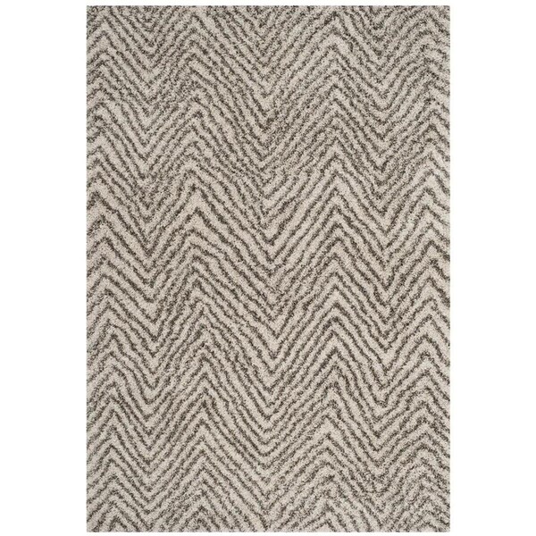 Safavieh Hudson Shag 300 Power Loomed Medium Rectangular Area Rug; Ivory & Grey - 6 x 9 ft. SGH375A-6 - main